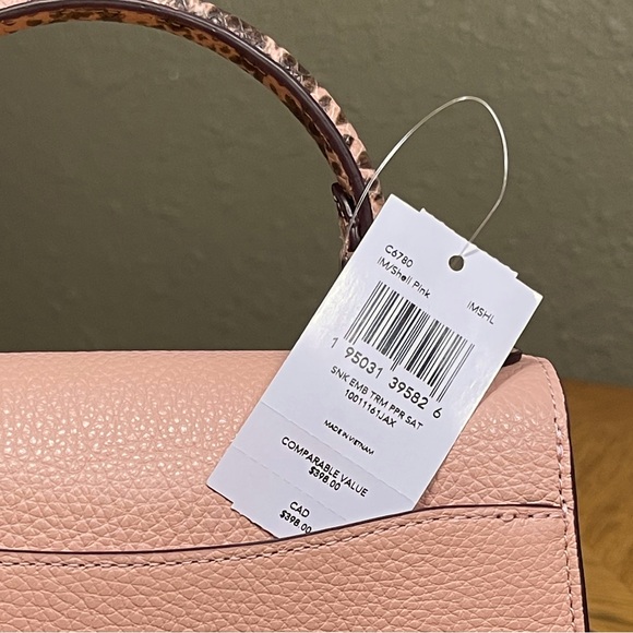 NWT COACH PEPPER SNAKE EMBOSSED SATCHEL - Picture 16 of 16